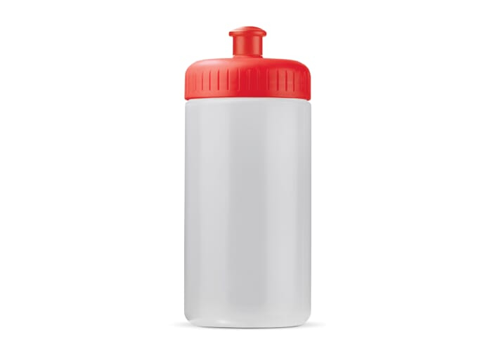 Bidon de sport bioplastique 500ml personnalisable Transparent Rouge